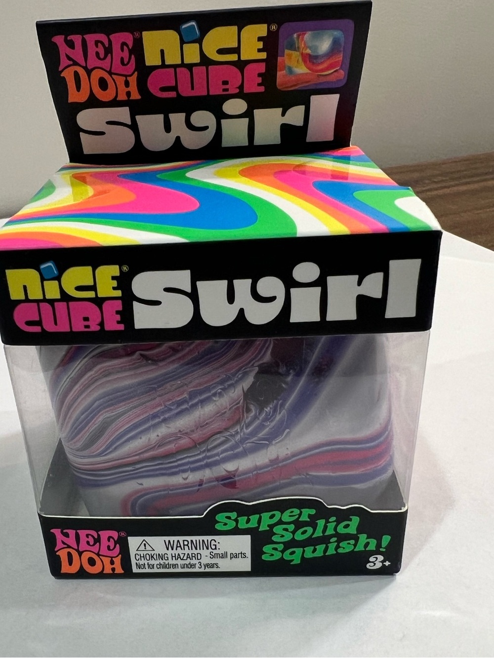 Viral, Rare! NeeDoh Nice Cube Swirl - White\Purple\Pink *Brand New